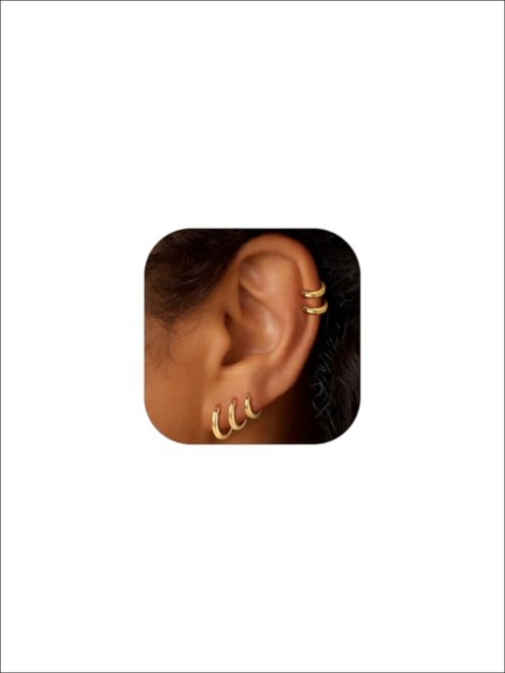 14K Gold Plated Huggie Hoop Earrings with 925 Sterling Silver Post
